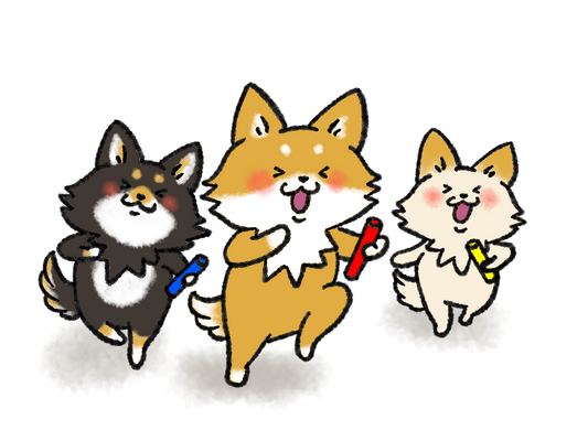 涼しい季節に屋外で運動を再開する人たちのイラスト