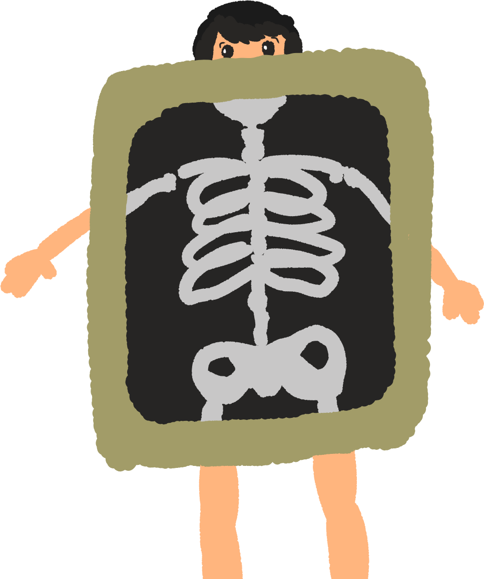 自動車事故の衝撃で腰を痛めた人物のイラスト